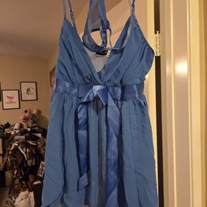 Frederick's of Hollywood Blue V-Neck Dress